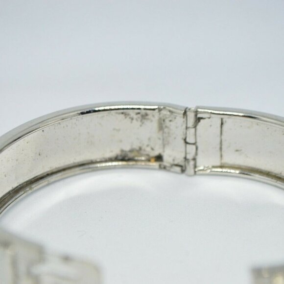 Silver Tone Floral Calla Lily Embossed Bangle - Picture 7 of 7